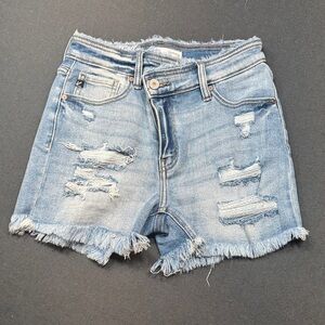 KanCan Light Blue Distressed Jean Shorts